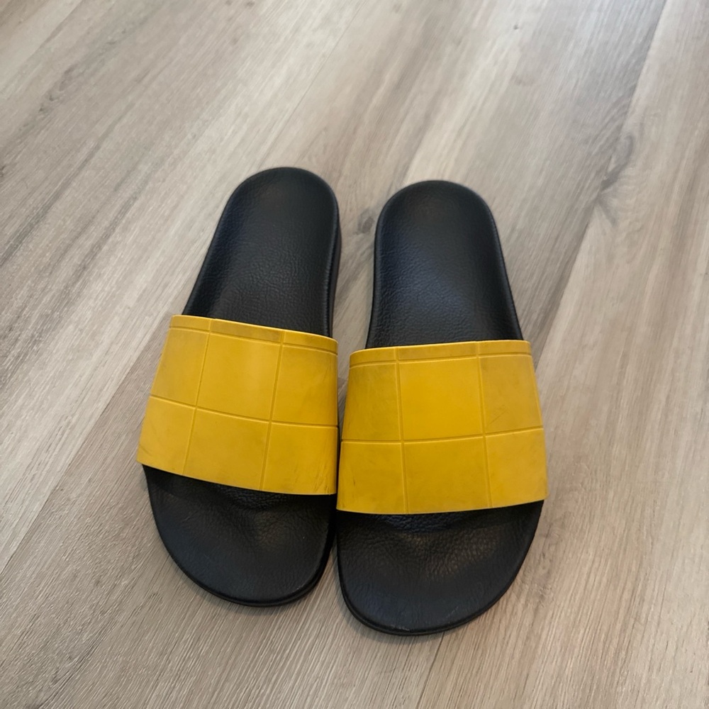 Adidas raf Simmons Yellow and Black Slide Sandals